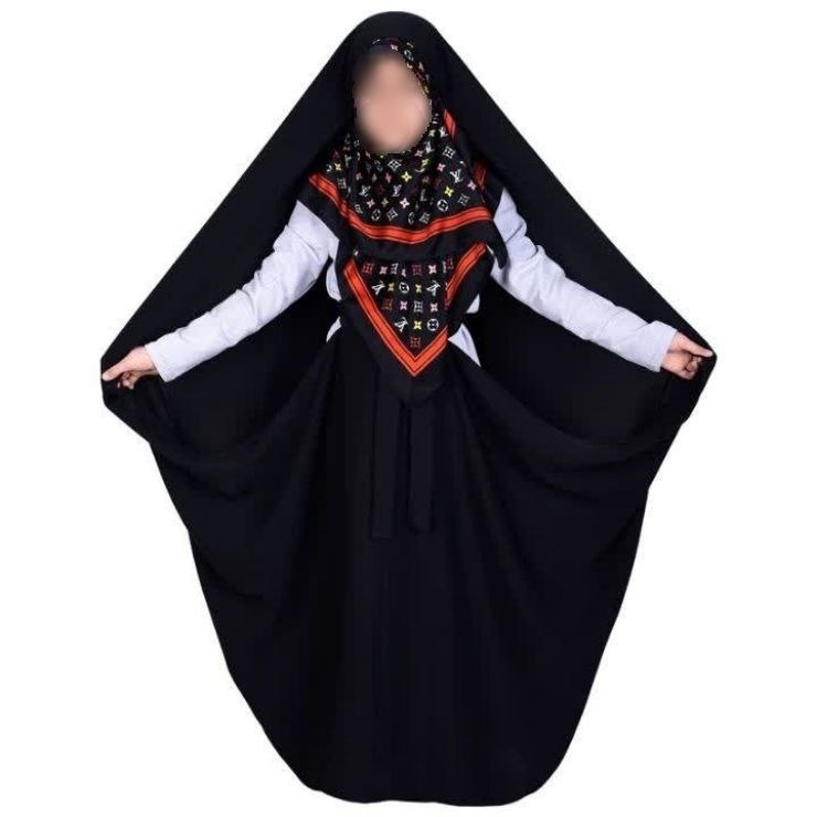 چادرکمری دخترانه جنس کرپ حریر الاسود